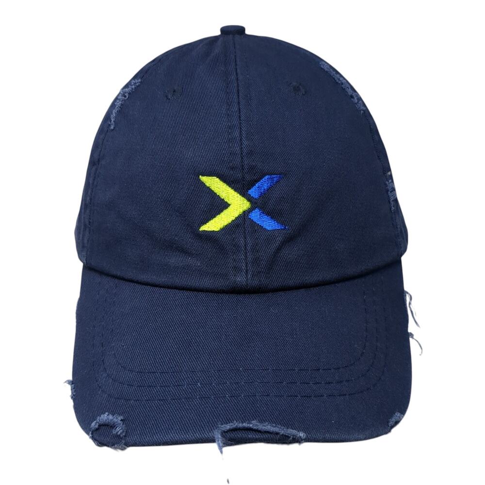Apollo USA Strapback Baseball Cap Blue OS Adjustable Embroidered Distressed